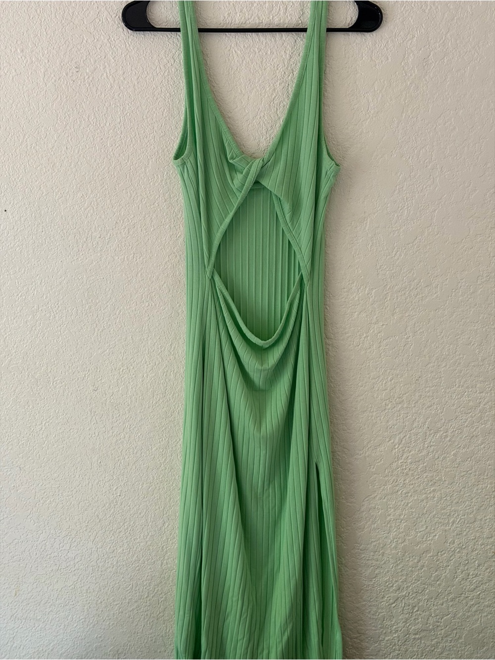 Billabong Light Green Ribbed Cutout Maxi Dress